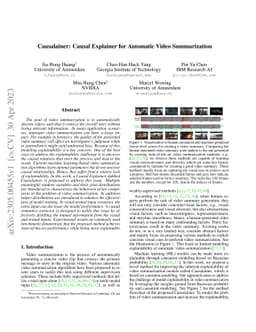 Causalainer: Causal Explainer for Automatic Video Summarization