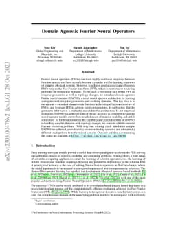 Domain Agnostic Fourier Neural Operators