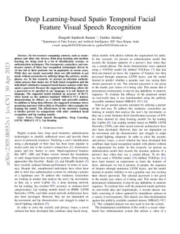 Deep Learning-based Spatio Temporal Facial Feature Visual Speech
  Recognition