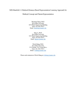 MD-Manifold: A Medical-Distance-Based Representation Learning Approach
  for Medical Concept and Patient Representation