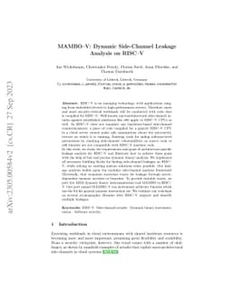 MAMBO-V: Dynamic Side-Channel Leakage Analysis on RISC-V