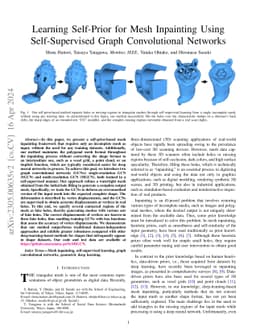 Learning Self-Prior for Mesh Inpainting Using Self-Supervised Graph
  Convolutional Networks