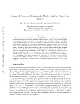 Scaling of Piecewise Deterministic Monte Carlo for Anisotropic Targets