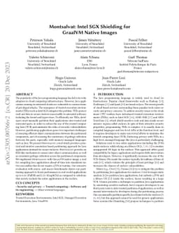 Montsalvat: Intel SGX Shielding for GraalVM Native Images