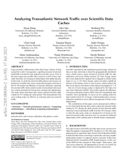 Analyzing Transatlantic Network Traffic over Scientific Data Caches