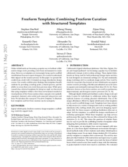 Freeform Templates: Combining Freeform Curation with Structured
  Templates