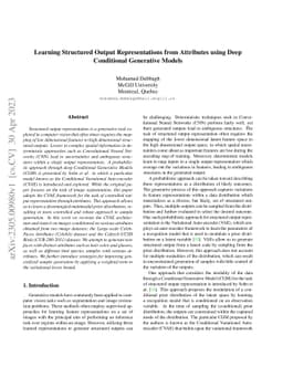 Controlling Structured Output Representations from Attributes using Conditional Generative Models