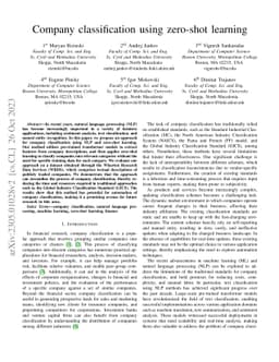 Company classification using zero-shot learning