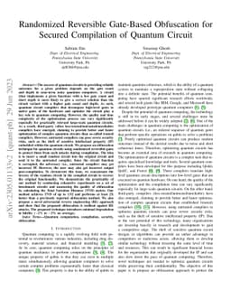 Randomized Reversible Gate-Based Obfuscation for Secured Compilation of
  Quantum Circuit