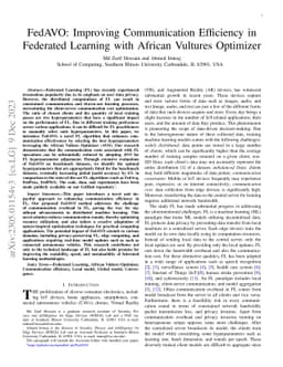 FedAVO: Improving Communication Efficiency in Federated Learning with
  African Vultures Optimizer