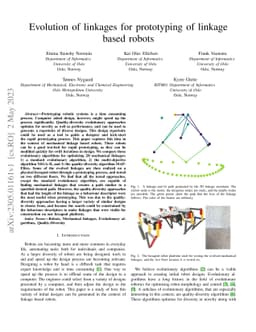 Evolution of linkages for prototyping of linkage based robots