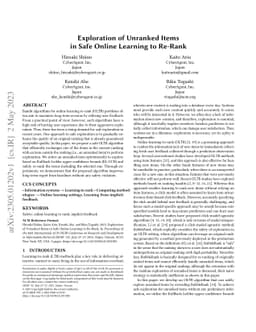 Exploration of Unranked Items in Safe Online Learning to Re-Rank