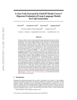Is Your Code Generated by ChatGPT Really Correct? Rigorous Evaluation of
  Large Language Models for Code Generation