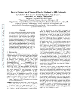 Reverse Engineering of Temporal Queries Mediated by LTL Ontologies
