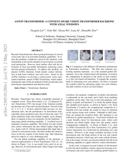 AxWin Transformer: A Context-Aware Vision Transformer Backbone with
  Axial Windows
