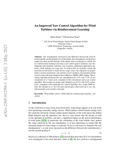 An Improved Yaw Control Algorithm for Wind Turbines via Reinforcement
  Learning