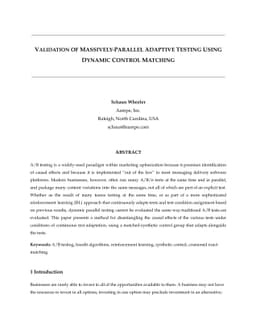 Validation of massively-parallel adaptive testing using dynamic control
  matching
