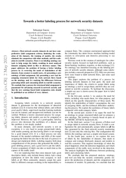 Towards a better labeling process for network security datasets