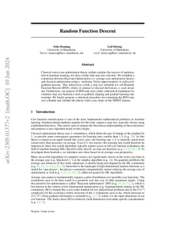 Random Function Descent