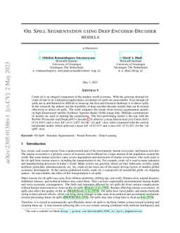 Oil Spill Segmentation using Deep Encoder-Decoder models