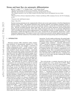 Stress and heat flux via automatic differentiation