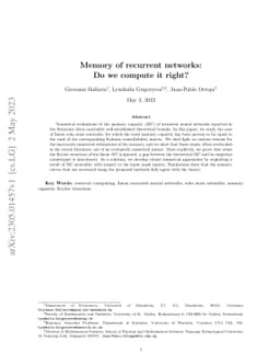 Memory of recurrent networks: Do we compute it right?