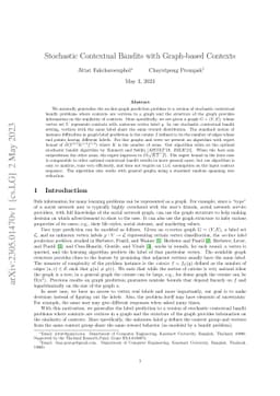 Stochastic Contextual Bandits with Graph-based Contexts