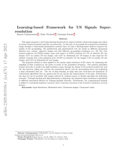 Learning-based Framework for US Signals Super-resolution