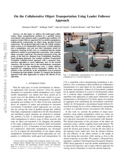 On the Collaborative Object Transportation Using Leader Follower
  Approach