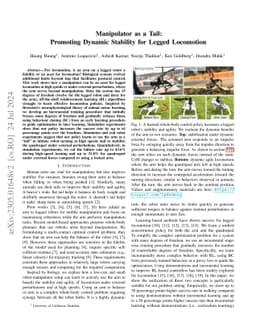 More Than an Arm: Using a Manipulator as a Tail for Enhanced Stability
  in Legged Locomotion