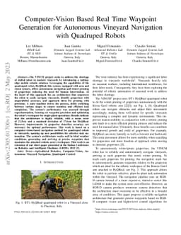 Computer-Vision Based Real Time Waypoint Generation for Autonomous
  Vineyard Navigation with Quadruped Robots