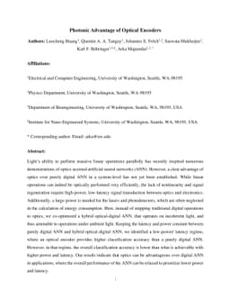 Photonic Advantage of Optical Encoders