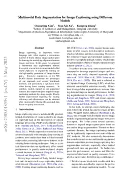 Multimodal Data Augmentation for Image Captioning using Diffusion Models
