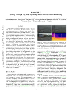 ScatterNeRF: Seeing Through Fog with Physically-Based Inverse Neural
  Rendering
