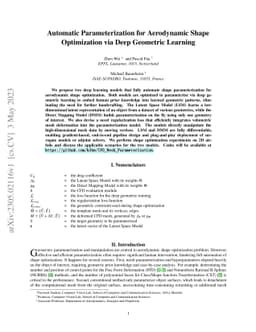 Automatic Parameterization for Aerodynamic Shape Optimization via Deep
  Geometric Learning