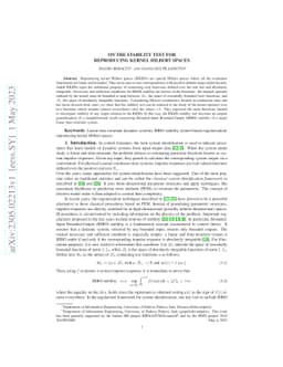 On the stability test for reproducing kernel Hilbert spaces