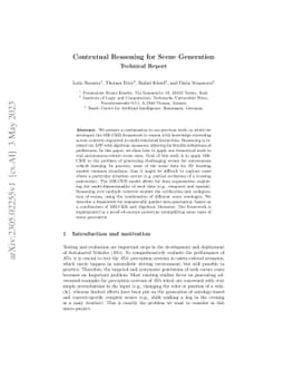 Contextual Reasoning for Scene Generation (Technical Report)