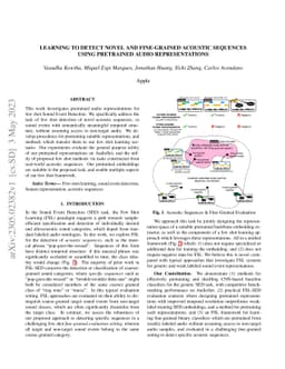 Learning to Detect Novel and Fine-Grained Acoustic Sequences Using
  Pretrained Audio Representations