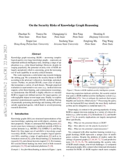 On the Security Risks of Knowledge Graph Reasoning