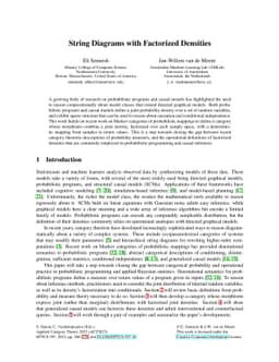 String Diagrams with Factorized Densities