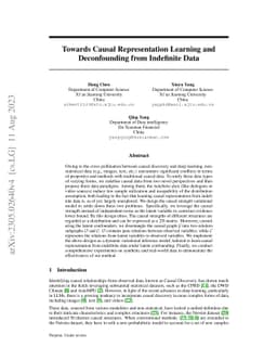 Towards Causal Representation Learning and Deconfounding from Indefinite
  Data