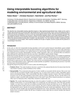Using interpretable boosting algorithms for modeling environmental and
  agricultural data