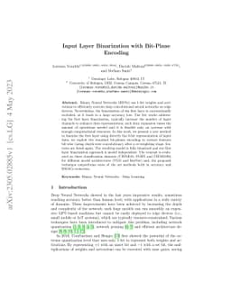 Input Layer Binarization with Bit-Plane Encoding