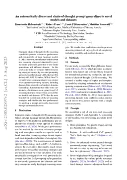 An automatically discovered chain-of-thought prompt generalizes to novel
  models and datasets