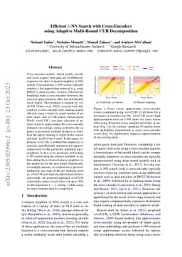Efficient k-NN Search with Cross-Encoders using Adaptive Multi-Round CUR
  Decomposition