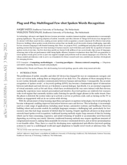 Plug-and-Play Multilingual Few-shot Spoken Words Recognition