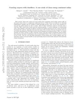 Curating corpora with classifiers: A case study of clean energy sentiment online