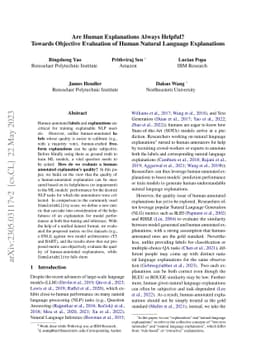 Are Human Explanations Always Helpful? Towards Objective Evaluation of
  Human Natural Language Explanations