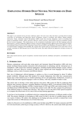 Employing Hybrid Deep Neural Networks on Dari Speech