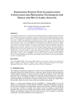 Enhancing Pashto Text Classification using Language Processing
  Techniques for Single And Multi-Label Analysis